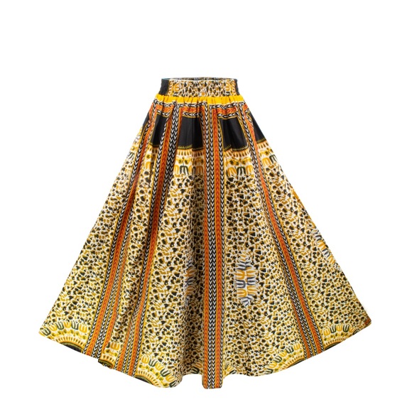 Long Maxi Dashiki Skirt Cotton One Size Boho & Hippie Skirt African Print Skirt - Picture 2 of 9
